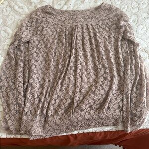 Lace Knit Top in Taupe